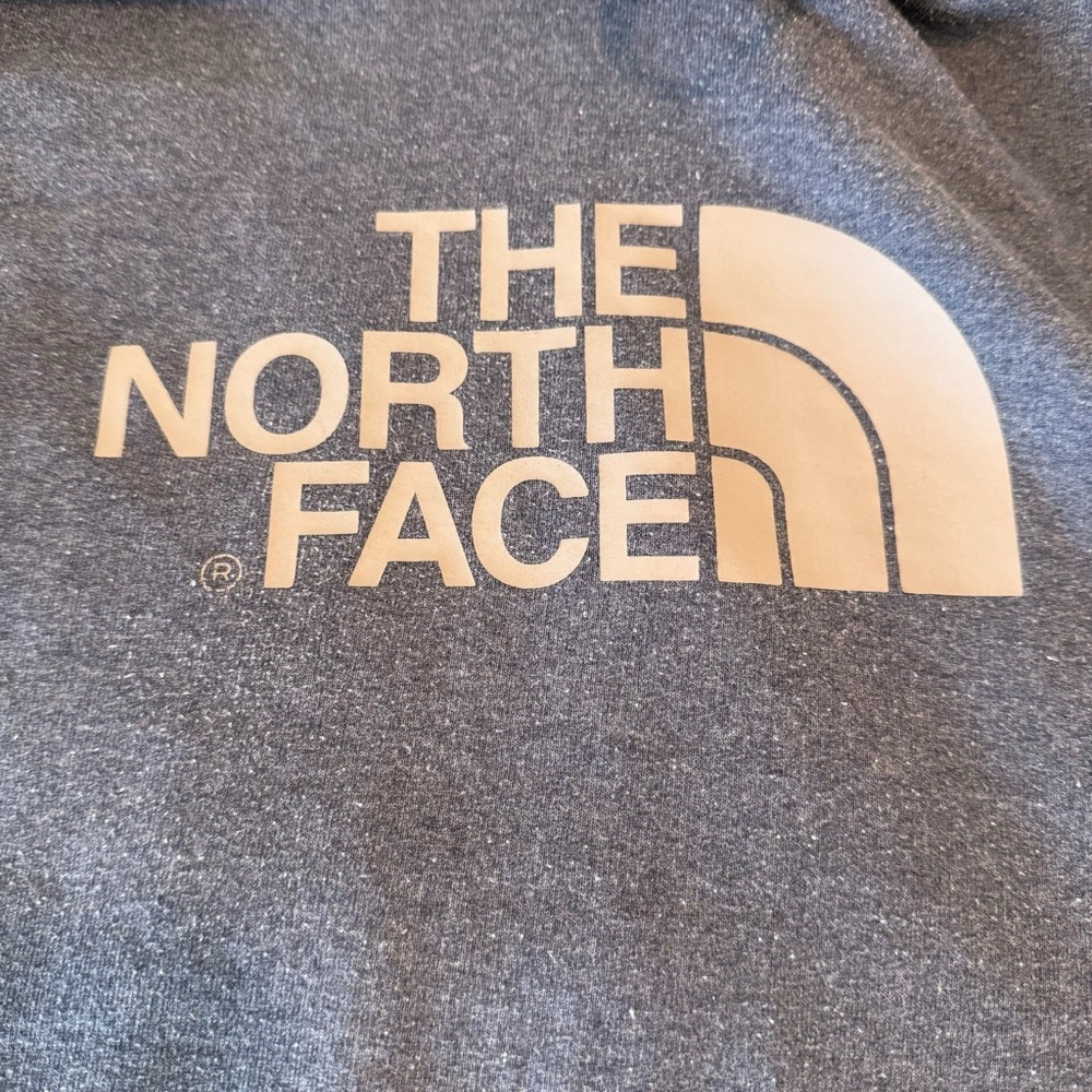 The North Face Sweatshirt Mens Small Hoodie Pullover Graphic Logo Greyish Blue - Picture 5 of 8